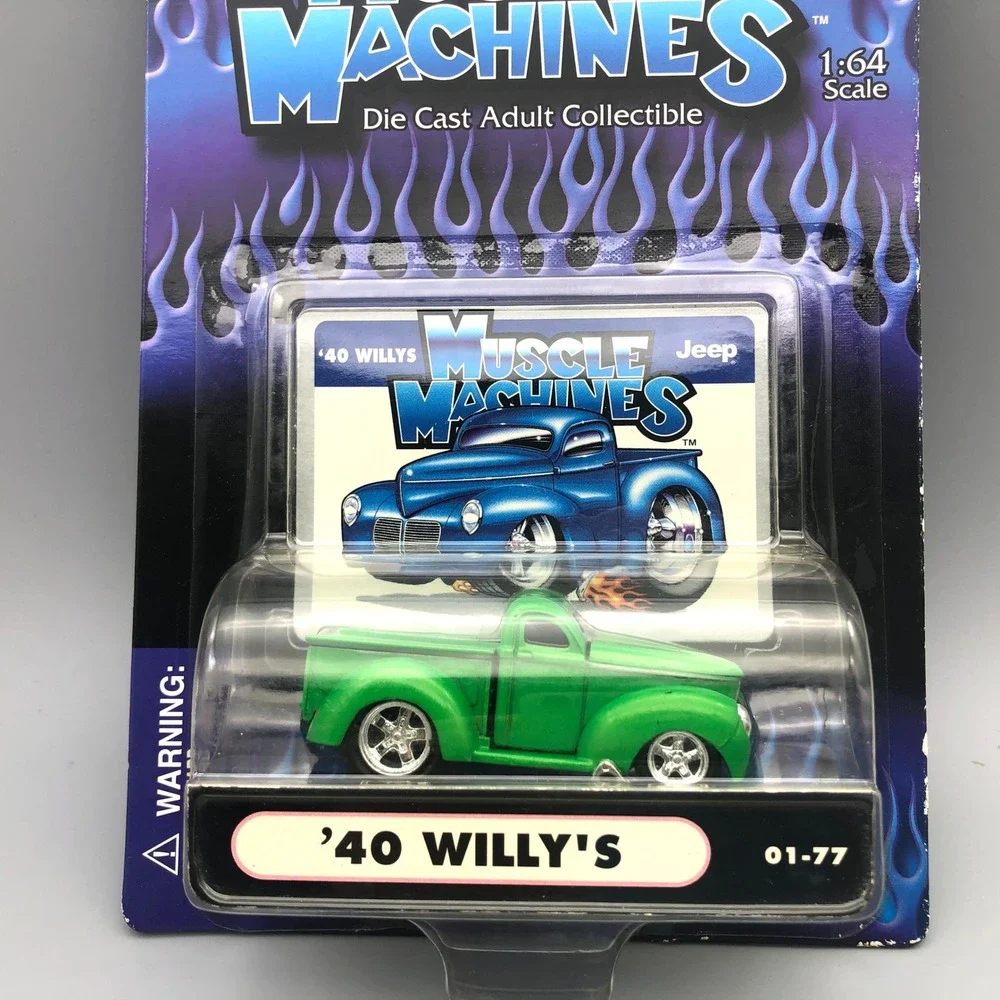 Muscle Machines '40 Willys Jeep Pickup‎ Truck Green Diecast 1/64 Scale 1940 New